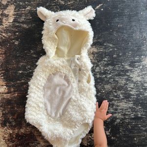 Cozy lamb onesie costume for a sweet little babe! Worn once